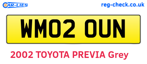 WM02OUN are the vehicle registration plates.
