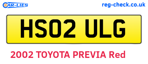 HS02ULG are the vehicle registration plates.