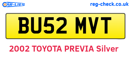 BU52MVT are the vehicle registration plates.