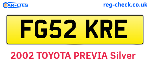 FG52KRE are the vehicle registration plates.