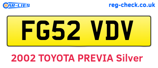 FG52VDV are the vehicle registration plates.