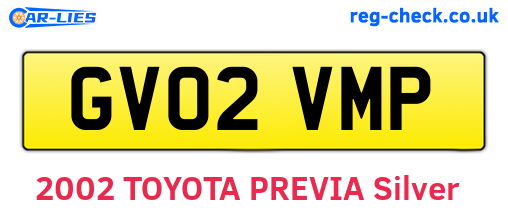 GV02VMP are the vehicle registration plates.