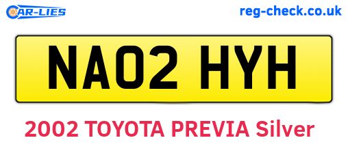 NA02HYH are the vehicle registration plates.