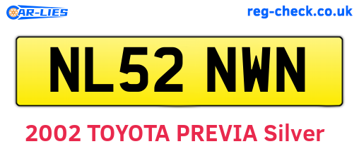 NL52NWN are the vehicle registration plates.