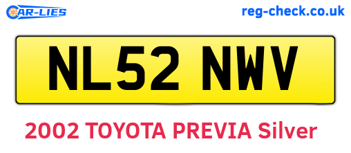 NL52NWV are the vehicle registration plates.