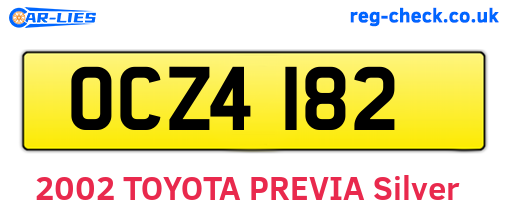 OCZ4182 are the vehicle registration plates.