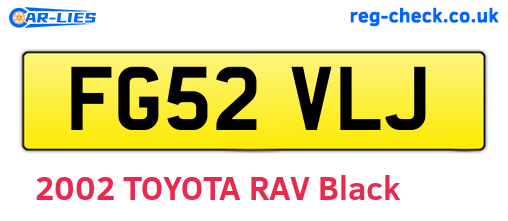 FG52VLJ are the vehicle registration plates.