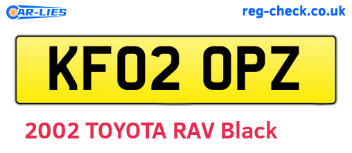 KF02OPZ are the vehicle registration plates.