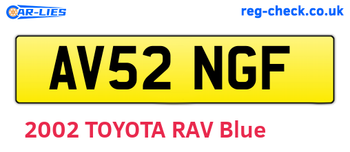 AV52NGF are the vehicle registration plates.