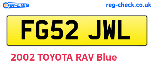 FG52JWL are the vehicle registration plates.