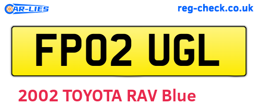 FP02UGL are the vehicle registration plates.