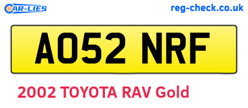 AO52NRF are the vehicle registration plates.