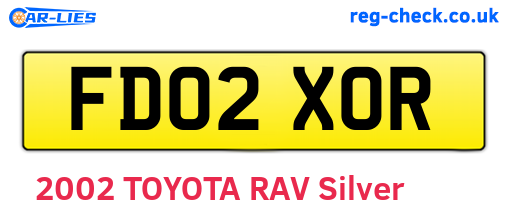FD02XOR are the vehicle registration plates.