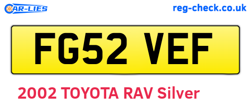 FG52VEF are the vehicle registration plates.