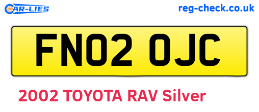 FN02OJC are the vehicle registration plates.