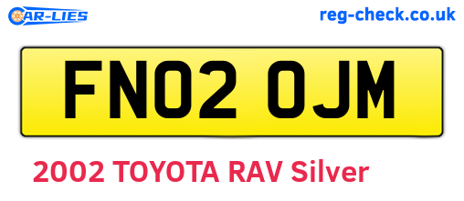 FN02OJM are the vehicle registration plates.
