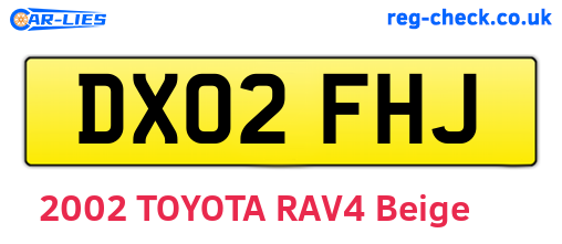 DX02FHJ are the vehicle registration plates.