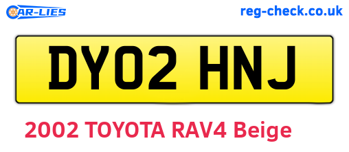 DY02HNJ are the vehicle registration plates.