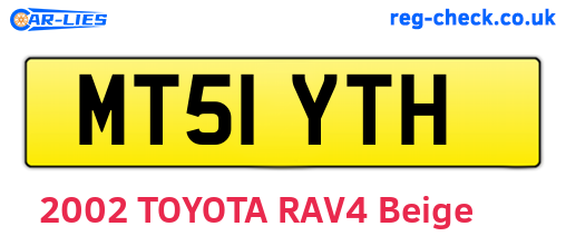MT51YTH are the vehicle registration plates.