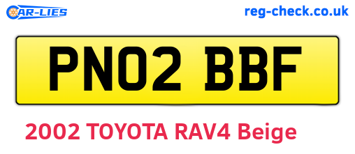 PN02BBF are the vehicle registration plates.