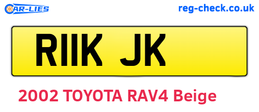 R11KJK are the vehicle registration plates.