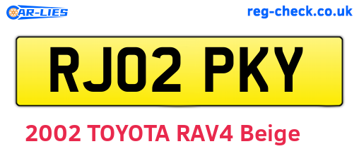 RJ02PKY are the vehicle registration plates.