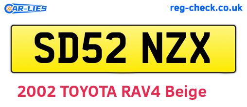 SD52NZX are the vehicle registration plates.