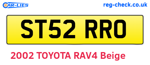 ST52RRO are the vehicle registration plates.