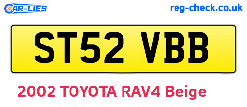 ST52VBB are the vehicle registration plates.