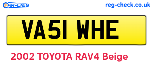 VA51WHE are the vehicle registration plates.