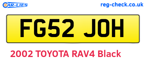 FG52JOH are the vehicle registration plates.
