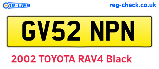 GV52NPN are the vehicle registration plates.