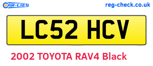 LC52HCV are the vehicle registration plates.