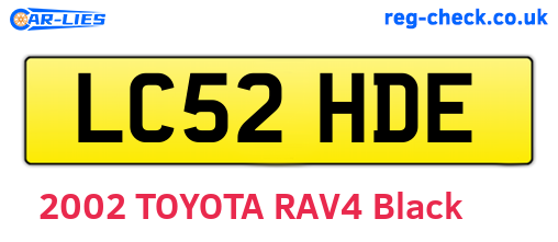 LC52HDE are the vehicle registration plates.