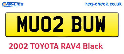 MU02BUW are the vehicle registration plates.