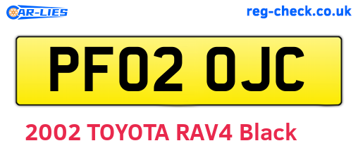 PF02OJC are the vehicle registration plates.
