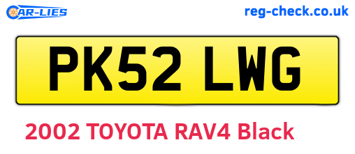 PK52LWG are the vehicle registration plates.