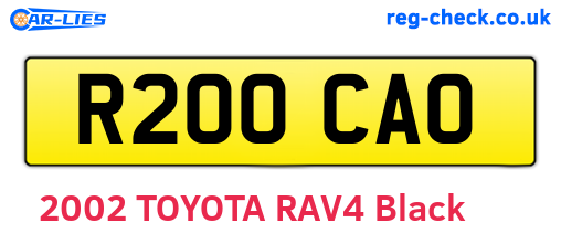 R200CAO are the vehicle registration plates.