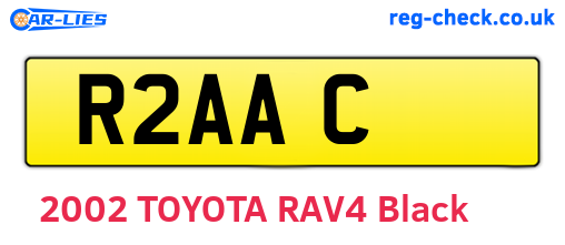 R2AAC are the vehicle registration plates.