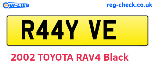 R44YVE are the vehicle registration plates.