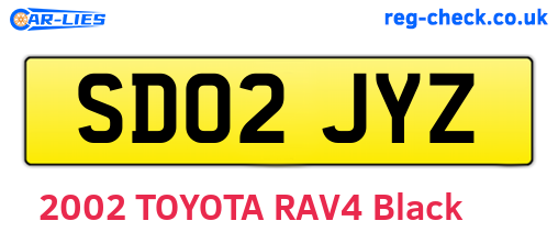 SD02JYZ are the vehicle registration plates.