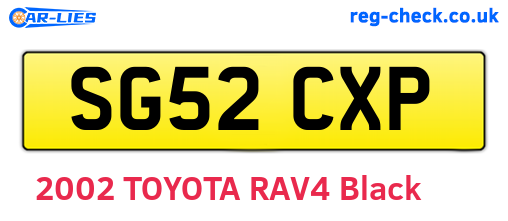 SG52CXP are the vehicle registration plates.