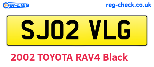 SJ02VLG are the vehicle registration plates.