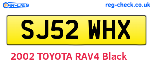 SJ52WHX are the vehicle registration plates.