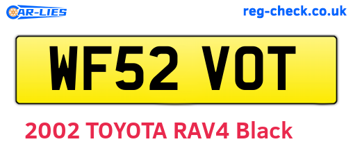 WF52VOT are the vehicle registration plates.