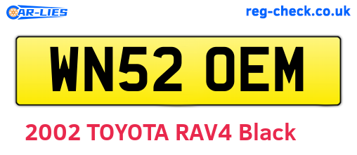 WN52OEM are the vehicle registration plates.