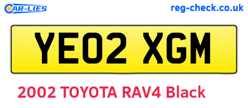 YE02XGM are the vehicle registration plates.