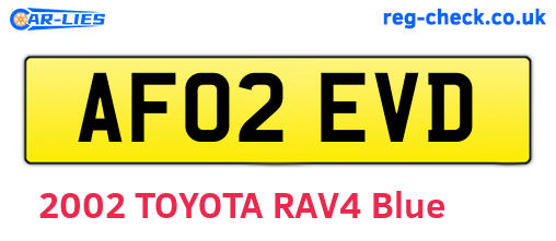 AF02EVD are the vehicle registration plates.