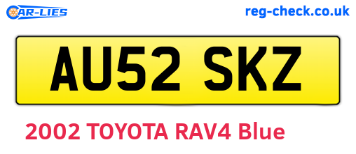 AU52SKZ are the vehicle registration plates.