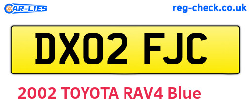DX02FJC are the vehicle registration plates.